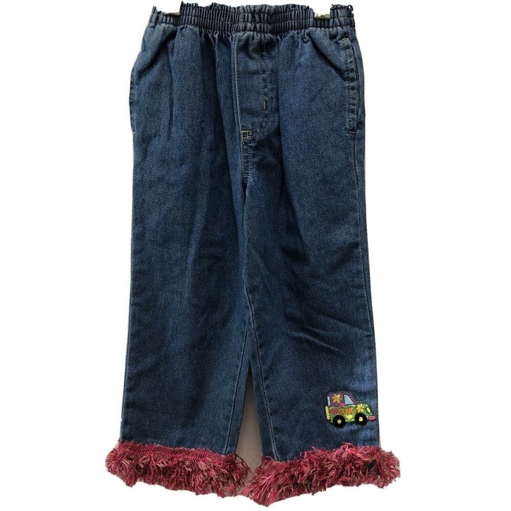 Girls 24M Denim Jeans Pants Elastic waist PEACE